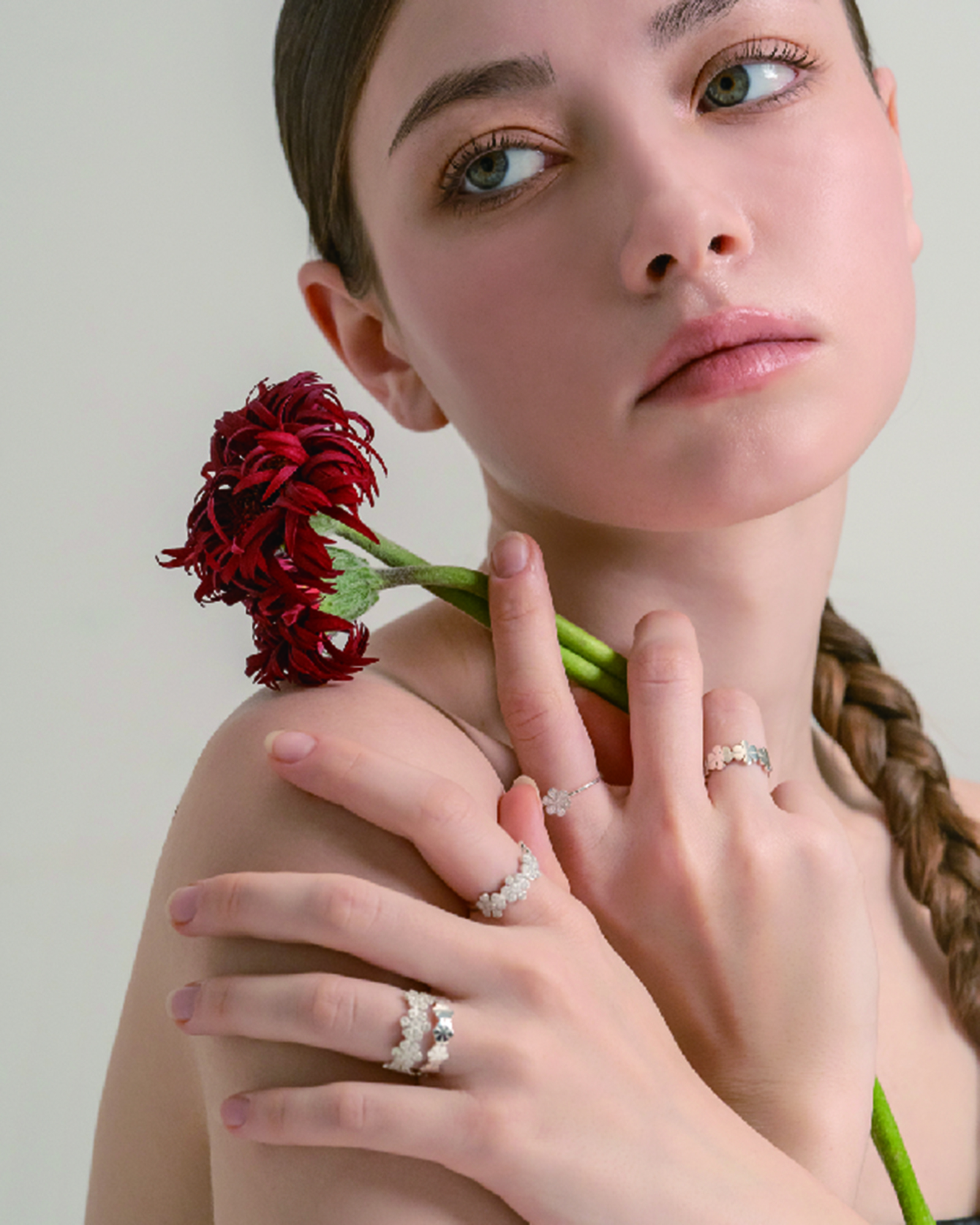 CHAESY Moonjar jewelry styled with Lattice and Jangseok pieces