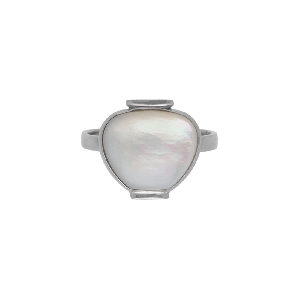 Close-up of sterling silver and mother-of-pearl craftsmanship
